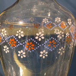 Antikt st karaffel med glas, hndlavet