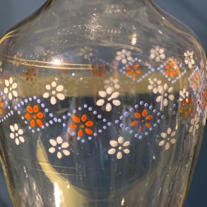 Antikt st karaffel med glas, hndlavet