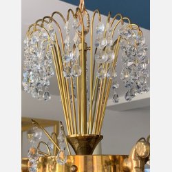 Antik lysekrone i messing