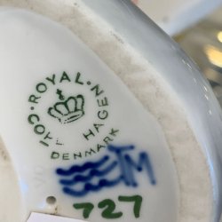 Kongelig Dansk 0727-1025 Legende gr og hvid kat 1906 6 x 10 cm B&G