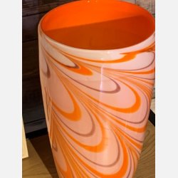 Vintage swirl vase, orange