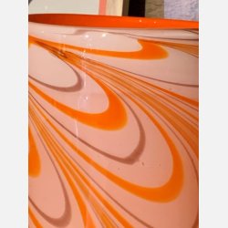 Vintage swirl vase, orange