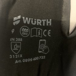 Arbejdshandsker wurth str. 9 - Pakket med 12stk.